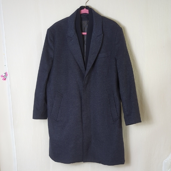 Wool And Cashmere Coat Bruno Baffi 110cm/ 42 Black Tweed